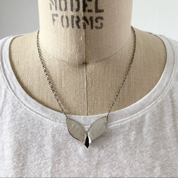 Artisan Sterling Silver Hammered Sculpted Necklace - Picture 7 of 8